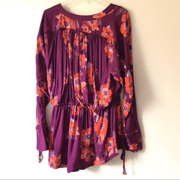 Free People Purple Tuscan Dreams Blouse XS - Picture 6 of 10